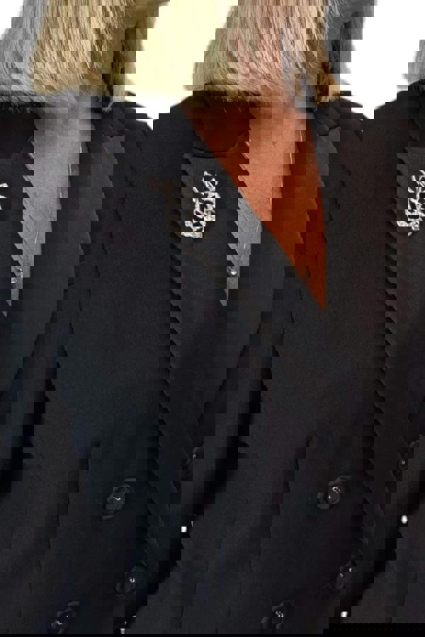 Paulo Due Treble Clef Music Symbol Diamante Brooch