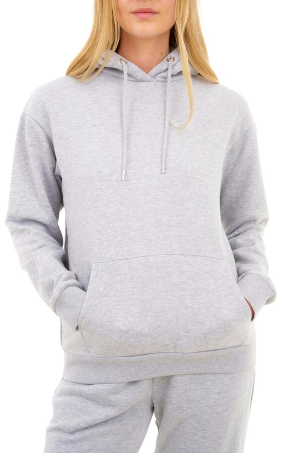 Smart Living Women's Soft Cotton Blend Hoodie - Cozy Pullover with Front Pocket - Grey