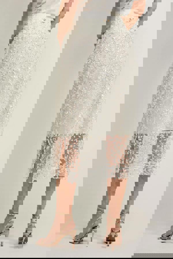 GWD Imara Floral Embroidery, Sheer Sparkle Skirt