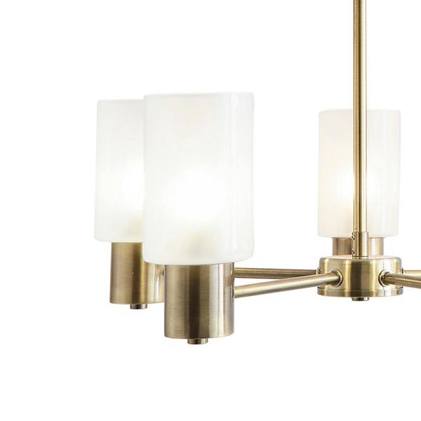 Pagazzi Lighting Maya 5-Light Antique Brass Semi-Flush Ceiling Light
