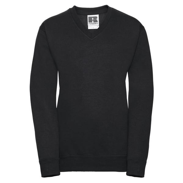 Russell Collection Childrens/Kids V Neck Sweatshirt - Black