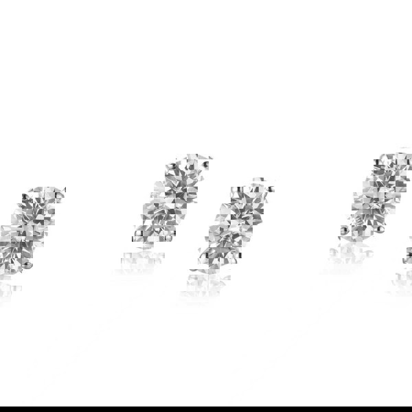 Lioness by TF Solara Moissanite Studs - Solid 925 Sterling Silver, Rhodium-Plated