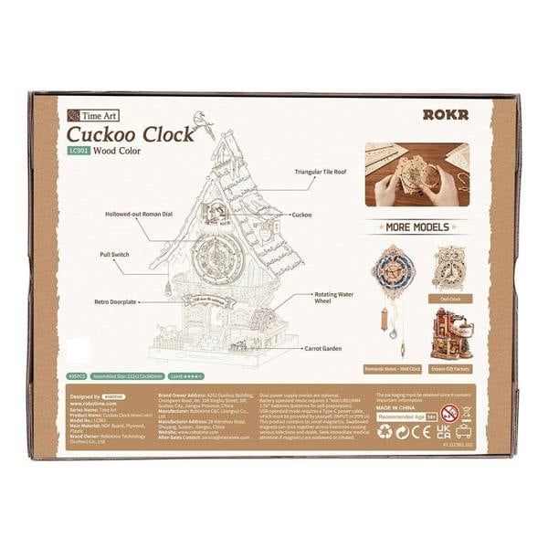Dyzi Wood Colour Cuckoo Clock 3D Wooden Puzzle 435 Pieces