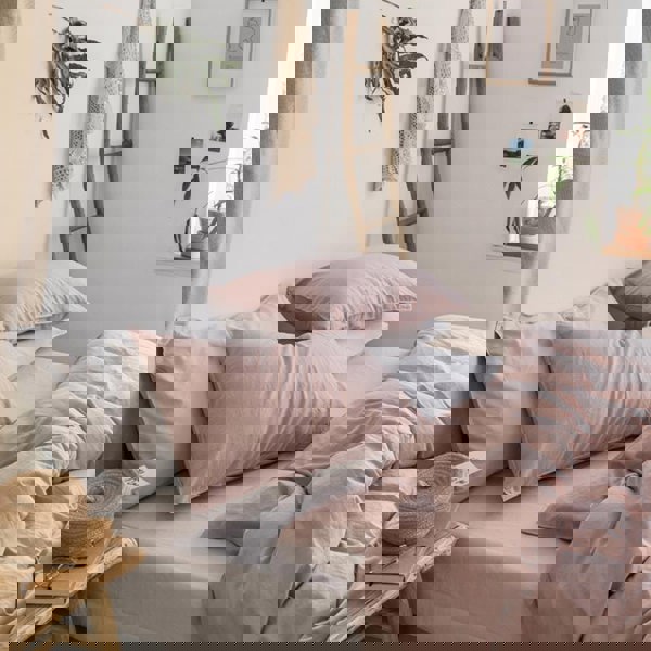 ST214 Linen Duvet Cover + Bed Sheet + 2 Pillowcases, King-Weilai Concept-Weilai Concept