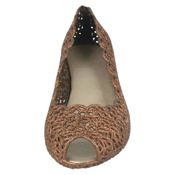 Savannah Ladies Savannah Slip On Open Toe Ballerina Style Wedge Shoes
