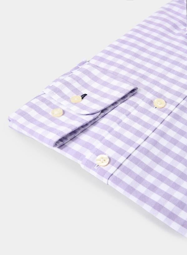 The Oxford Shirt Company Button Down Oxford Shirt - Purple Check