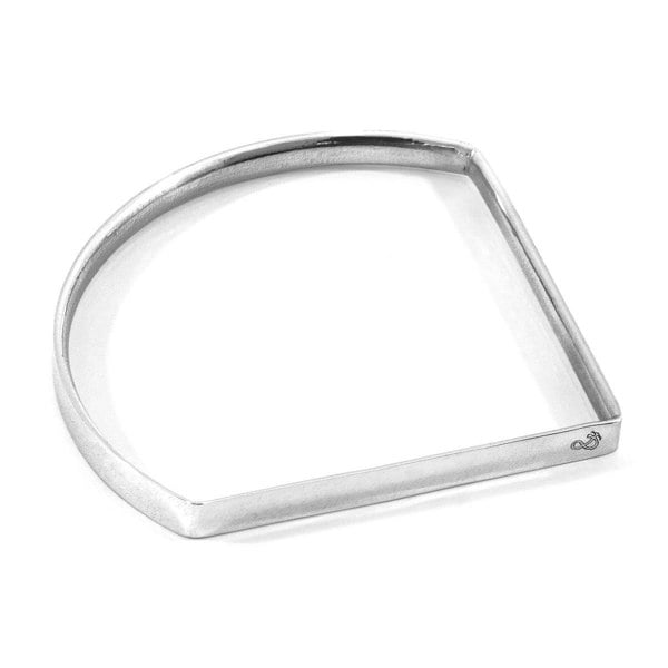 Anchor & Crew Holden Quarter Circle Geometric Silver Bangle