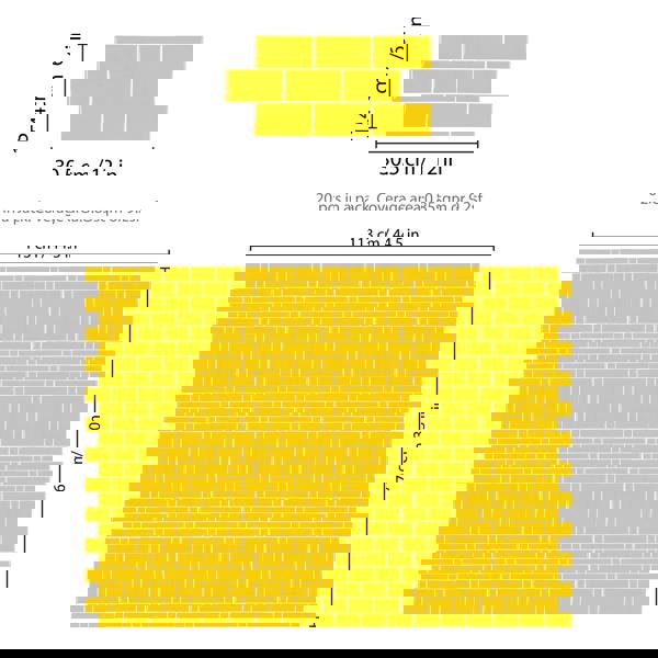 WT3D1819 - Pure Yellow Glossy Subway Metro Classic Brick 3D Tile Sticker 30.5 x 15.4cm (12 x 6 in) - 20pcs in a pack