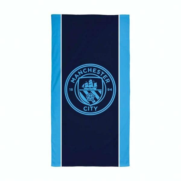 Manchester City FC Stripe Towel, Bedroom, Sports, Gift