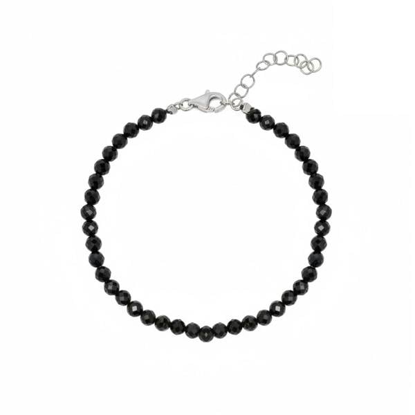 Spero London Sterling Silver Black Natural Spinel Bracelet