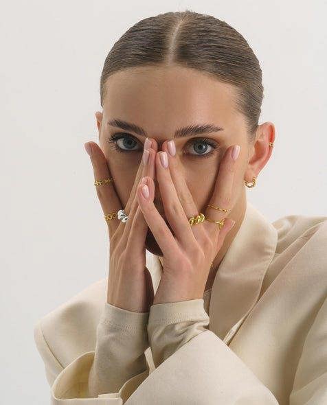 14K Gold Twist Link Ring - Rings - Elk & Bloom