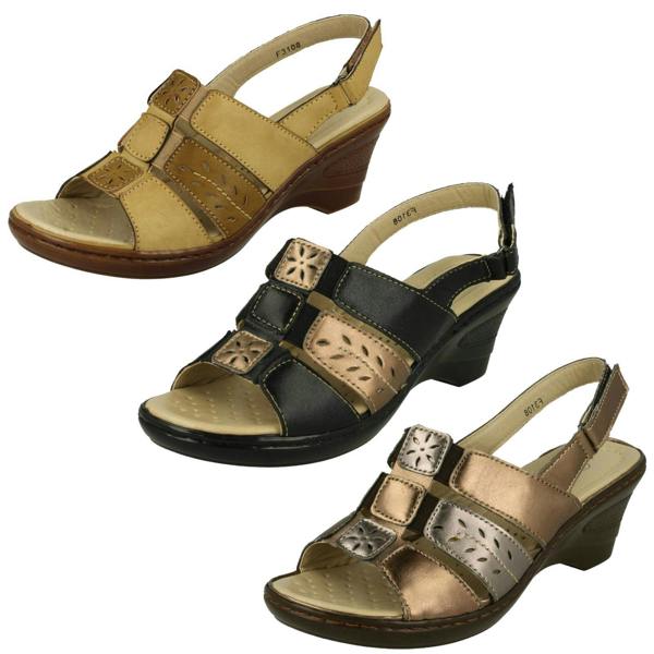 Eaze Ladies Eaze Casual Sling Back Heeled Sandals