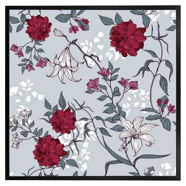 Benjamin Tate Design Red & white winter floral (Picture Frame)