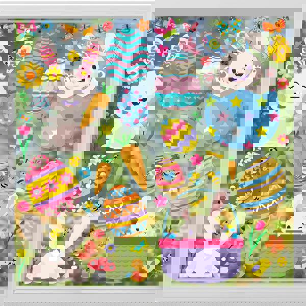 WSW6001- Happy Bunnies Easter Window Clings