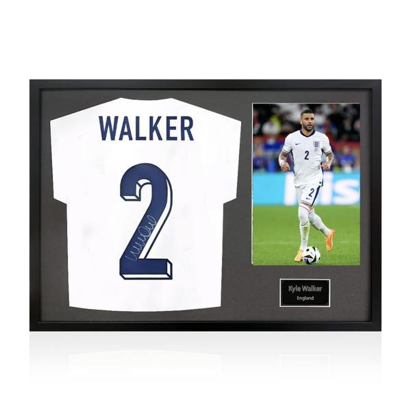 Kyle Walker Signed England Shirt Classic Frame