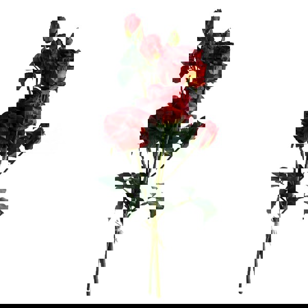 Leaf 6 x 60cm Red Rose Artificial Flower Sprays - 24 Flowers 18 Buds