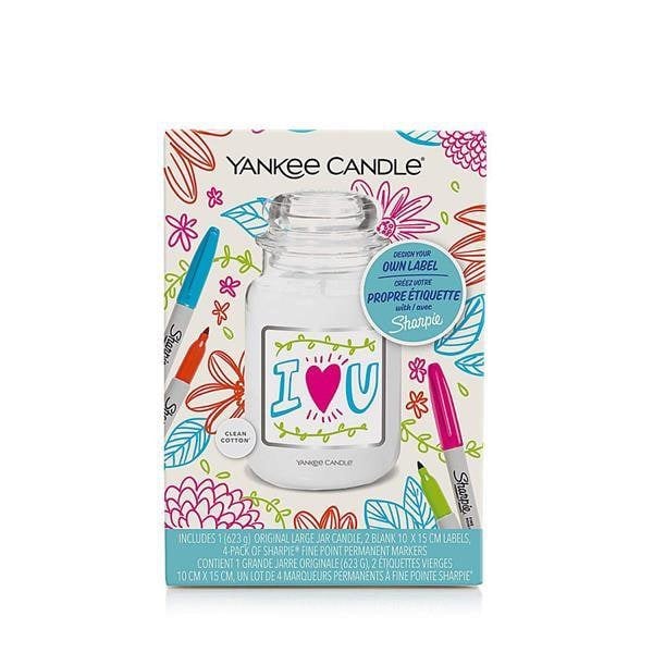 Yankee Candle Clean Cotton with Sharpie Create Your Own Candle Label 623g