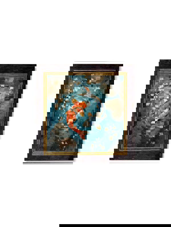 Exceptional Art Japanese Koi Carps Dusk -  Oxford Square Frame
