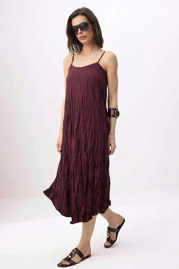 WOVCOR Crinkle Maxi Woven Dress