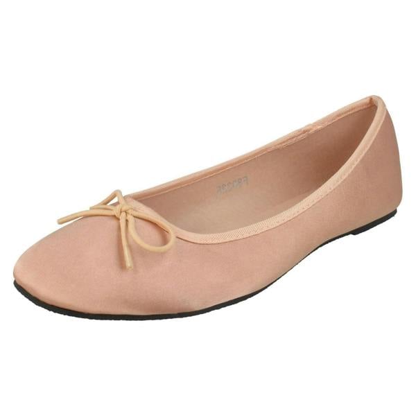 Spot On Ladies Spot On Satin Ballerinas