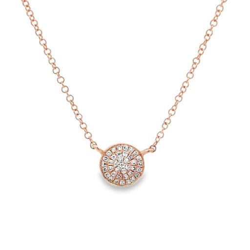 Reeves & Reeves 14ct Solid White Gold Diamond Disc Necklace