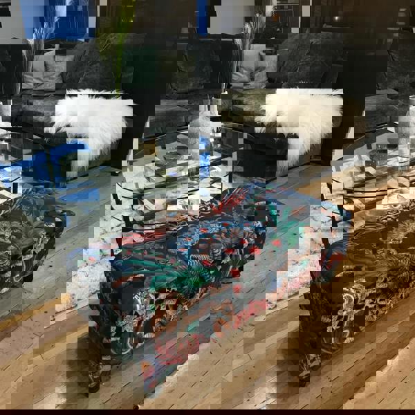 Premium plain velvet tufted ottoman box with storage UK
