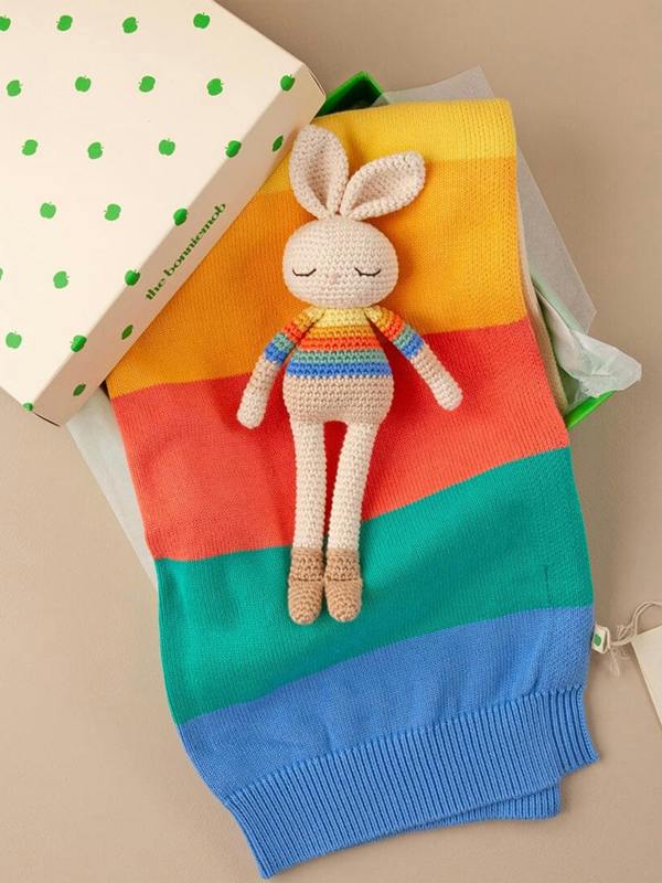The Bonnie Mob Bonnie Bunny Crochet Toy - Rainbow stripe
