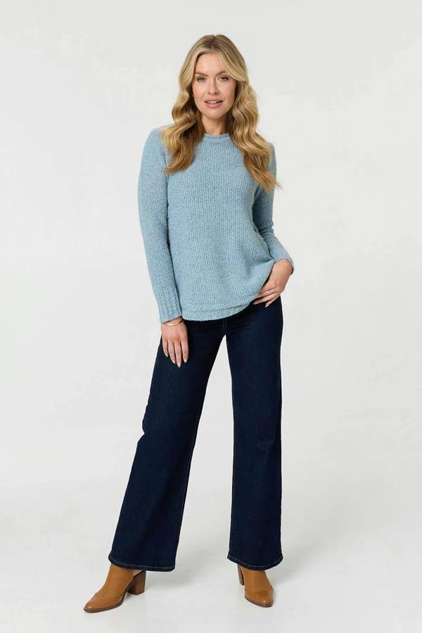 Light Blue | Textured Relaxed Long Sleeve Jumper