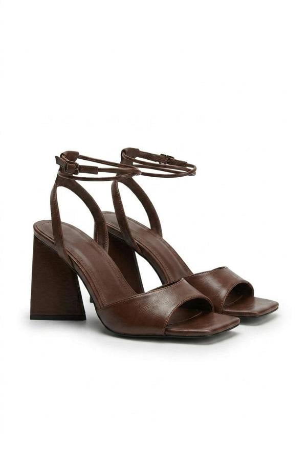 Dixie Lace Up Block High Heel - Brown_wb