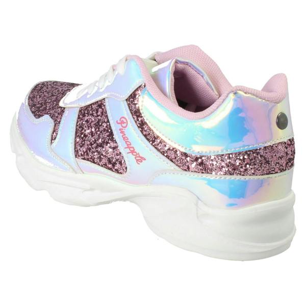 Pineapple Girls Pineapple Sparkly Casual Lace Up Trainers H2683