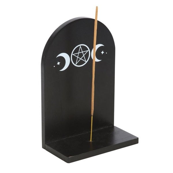 Serano Black Triple Moon Incense Holder Shelf
