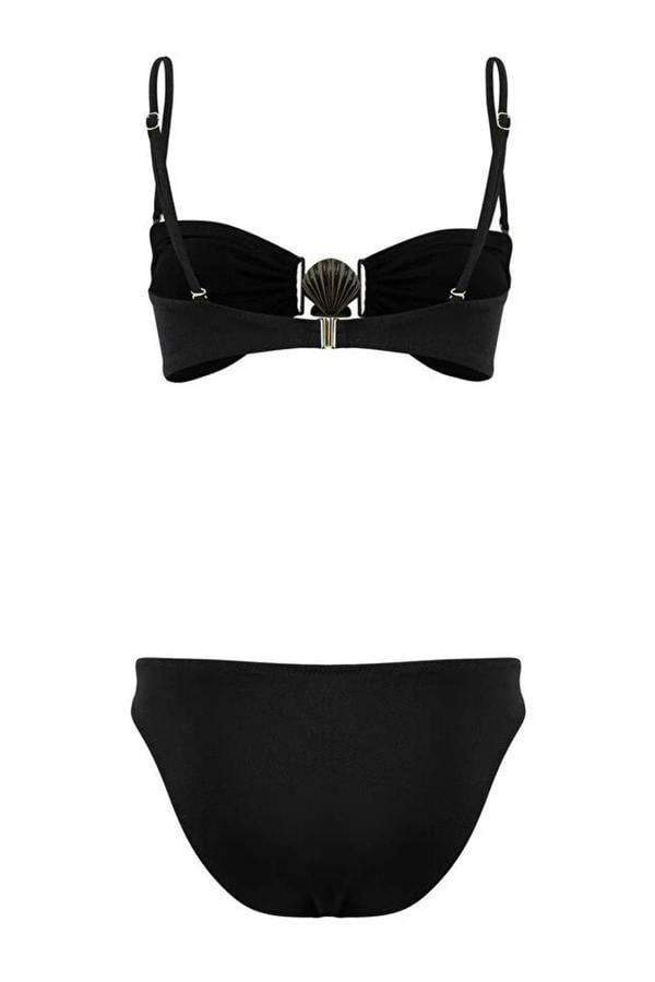 WOVCOR Strapless Padded Low-Waist Regular Bikini Set with Accessories