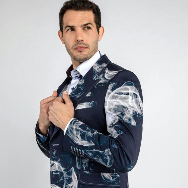 SMOKE PRINTED 2 PIECE SUIT – Premium Men's Patterned Shirt by Claudio Lugli | Bold Design, Tailored Fit, Best Printed Shirts
