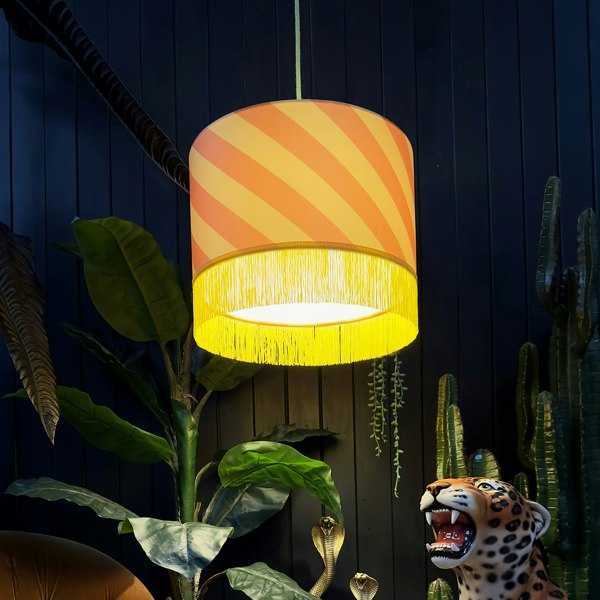 love frankie Helter skelter lampshade with fringing in marmalade