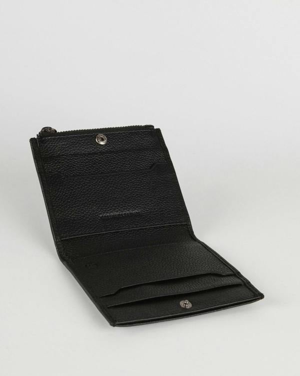 Larsson & Co Embossed Bi-Fold Leather Wallet With Zip Pocket