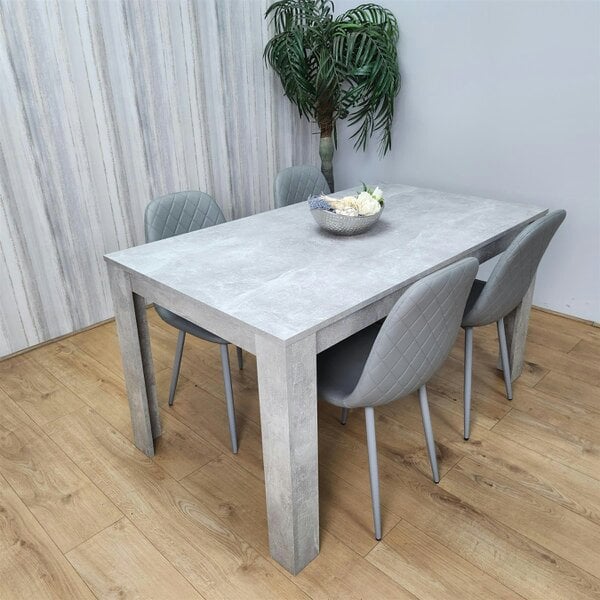 Kosy Koala Wooden Rectangle Dining Table Sets with Set of 4 Chairs for Dining Room, Grey