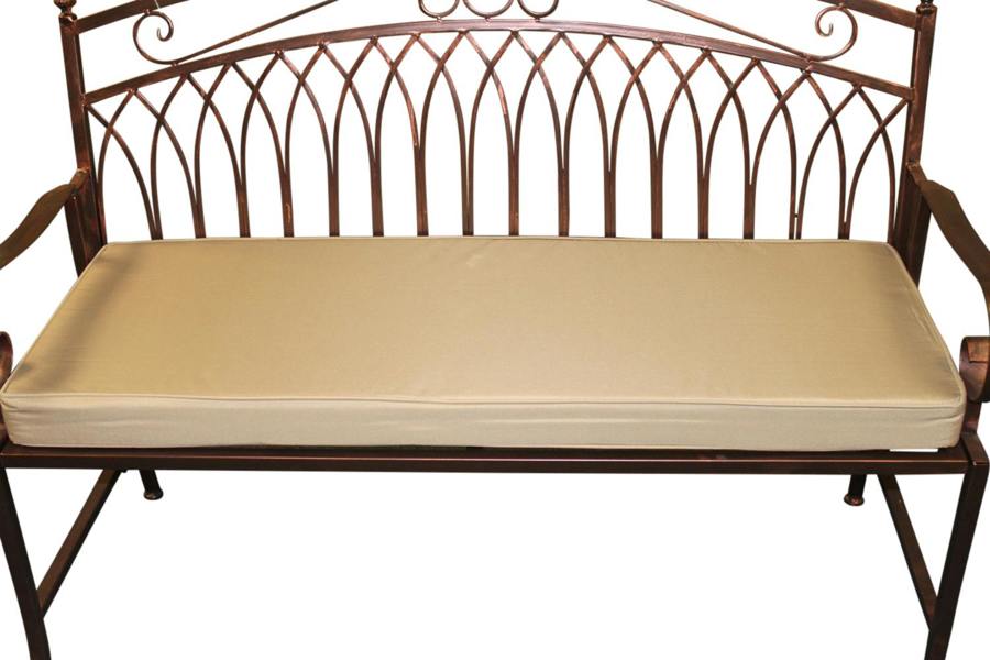 The Garden Marketplace Cushion for 2 Seater Metal Garden Bench, 109cm Wide Seat Pad with Zipped Cover, Double Piped Edges