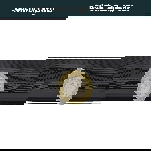 JVL Foliage Rubber Scraper Doormat and Patio Mat, Black