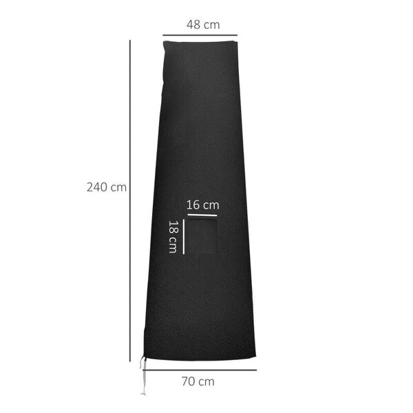 Garden Parasol Cover, Waterproof Outdoor Cantilever Banana Umbrella Protector, 300D Oxford Fabric, 240 x 48/70 cm for 3 m Cantilever Parasol