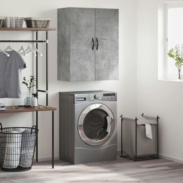 Berkfield Wall Mounted Cabinet Concrete Grey 69.5x34x90 cm Engineered Wood