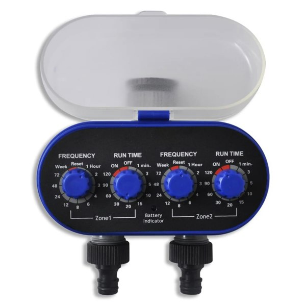 Berkfield Garden Electronic Automatic Water Timer Irrigation Timer Double Outlet