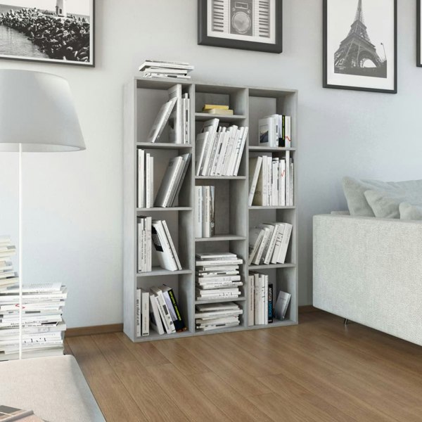 Berkfield Room Divider/Book Cabinet Concrete Grey 100x24x140 cm Engineered Wood