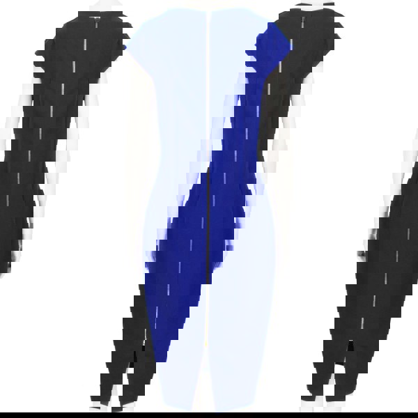 Roland Mouret asymmetric shift dress in a cobalt blue crepe fabric