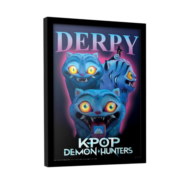 K-Pop Demon Hunters Derpy Tiger Framed Poster - Multicoloured