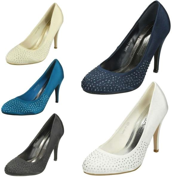 Anne Michelle Ladies Anne Michelle Diamante Court Shoes