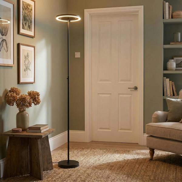 RGB and CCT Modern LED Floor Lamp in Matte Black with Remote Control Image 6