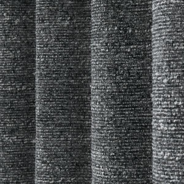 Catherine Lansfield Chunky Boucle Lined Eyelet Curtains Charcoal