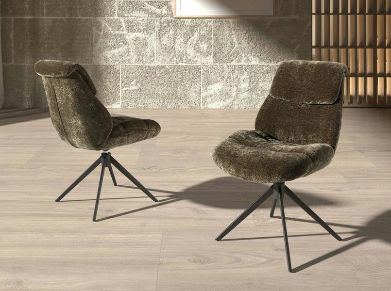 Angel Cerdá Olive green velvet swivel chair 4248
