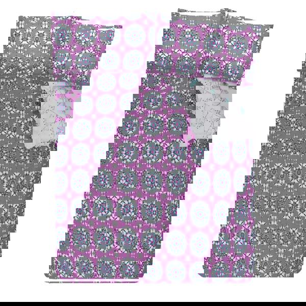 Smart Living Reversible Polycotton Elephant Mandala Duvet Cover and Pillowcase Set - Purple