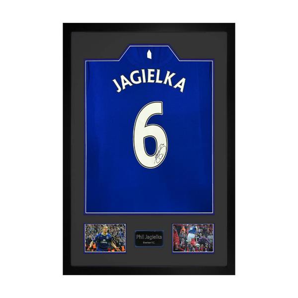Phil Jagielka Signed Everton Shirt Premium Frame